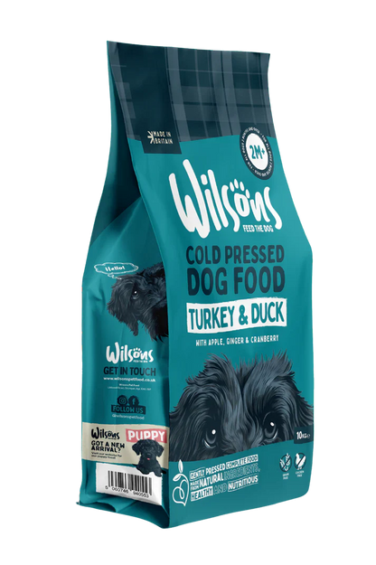 Wilsons Turkey & Duck Premium British Cold Pressed Dog Food 2kg – Grain Free & Chicken Free
