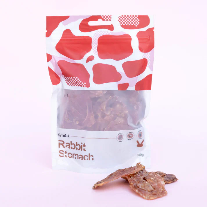 Waita Pets Air-Dried Rabbit Stomach (100g) – 100% Natural Hypoallergenic Dog & Cat Treat